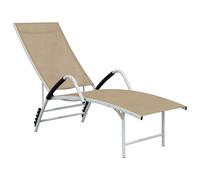 vidaXL Chaise longue Textilène et aluminium Crème