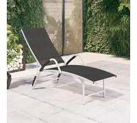 vidaXL Chaise longue Textilène et aluminium noir