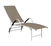 vidaXL Chaise longue Textilène et aluminium Taupe