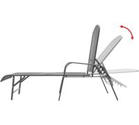 vidaXL Bain de soleil chaise longue en acier anthracite