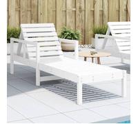 vidaXL Bain de soleil blanc 199,5x62x55 cm pin massif