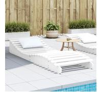 vidaXL Chaise Longue, Transat de Patio, Lit de Repos de Jardin, Bain de Soleil Piscine Terrasse Balcon, Moderne, Blanc Bois 832581