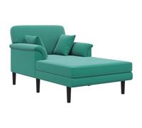 vidaXL Chaise Longue Turquoise Velours