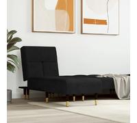 vidaXL Chaise longue velours - Noir