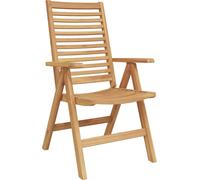 vidaXL Chaise, lot de 4, marron, 64,5 x 52 x 108 cm, bois de teck massif