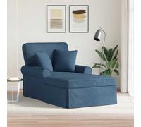 vidaXL Chaise lounge avec jupe Bleu 91 x 157 x 91 cm tissu