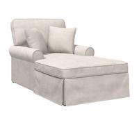 vidaXL Chaise Lounge avec Jupe Crème 157 x 91 x 91 cm ARES, Salon, Fauteuil Moderne, Coin détente, Design rectangulaire, Confortable et élégant pour Votre Maison
