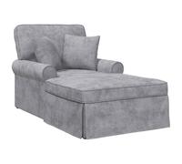 vidaXL Chaise Lounge avec Jupe Gris Clair 157 x 91 x 91 cm ARES, Salon, Fauteuil Moderne, Coin détente, Design rectangulaire, Confortable et élégant pour Votre Maison