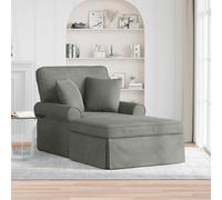 vidaXL Chaise lounge avec jupe Gris clair 91 x 157 x 91 cm