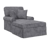 vidaXL Chaise Lounge avec Jupe Gris foncé 157 x 91 x 91 cm ARES, Salon, Fauteuil Moderne, Coin détente, Design rectangulaire, Confortable et élégant pour Votre Maison