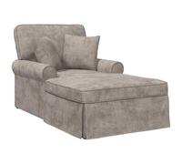 vidaXL Chaise Lounge avec Jupe Sable 157 x 91 x 91 cm ARES, Salon, Fauteuil Moderne, Coin détente, Design rectangulaire, Confortable et élégant pour Votre Maison