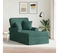 vidaXL Chaise lounge avec jupe Vert foncé 91 x 157 x 91 cm tissu