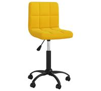 vidaXL Chaise Pivotante de Salle à Manger Chaise à Dîner Siège de Cuisine Chaise de Repas Hauteur Réglable Maison Intérieur Jaune Moutarde Velours