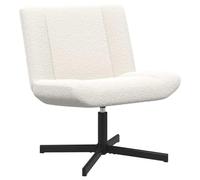 vidaXL Chaise pivotante Crème 63 x 75 x 76 cm Peau de Mouton, Chaise pivotante Moderne et stylée, Cuir résistant, Confort Ultime pour Salon et Bureau à Domicile