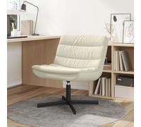 vidaXL Chaise Pivotante Crème Faux cuir Moyenne Pivotante