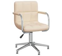 VIDAXL Chaise pivotante - Crème Tissu