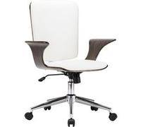 vidaXL Chaise pivotante de bureau Blanc Similicuir et bois courbé283133 Blanc G