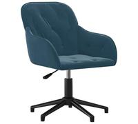 vidaXL Chaise pivotante de Bureau Bleu Velours