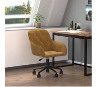 vidaXL Chaise pivotante de bureau Marron Velours