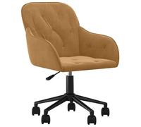 vidaXL Chaise Pivotante de Bureau Chaise d'Ordinateur Fauteuil Pivotant de Bureau Siège de Bureau Meuble de Bureau Intérieur Marron Velours