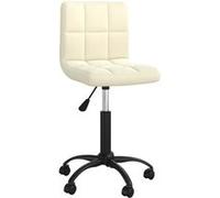 vidaXL Chaise Pivotante de Bureau Siège de Bureau Chaise d'Ordinateur Chaise Ergonomique Salon Chambre Maison Intérieur Crème Velours