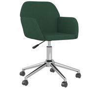 344731 vidaXL Chaise pivotante de bureau Vert foncé Tissu