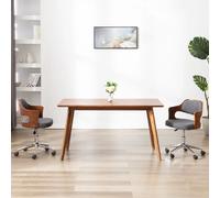 Vidaxl Chaise pivotante de bureau - Gris