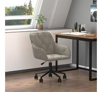 vidaXL Chaise pivotante de bureau Gris clair Velours