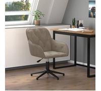 vidaXL Chaise pivotante de bureau Gris clair Velours 344856