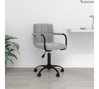 vidaXL Chaise pivotante de bureau Gris clair Velours