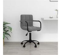 vidaXL Chaise de bureau pivotante - Velours gris foncé