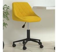 vidaXL Chaise pivotante de bureau ergonomique – velours, hauteur réglable – jaune moutarde