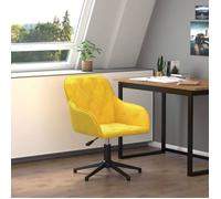 vidaXL Chaise pivotante de bureau Jaune Velours 344863