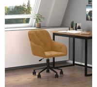 vidaXL Chaise pivotante de bureau Marron Velours