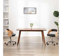 vidaXL Chaise pivotante de bureau Noir Bois courbé et similicuir3054845 Noir G