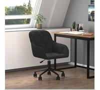 vidaXL Chaise pivotante de bureau Velours Noir