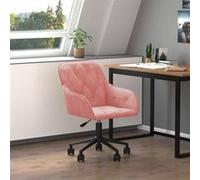vidaXL Chaise pivotante de bureau Rose Velours