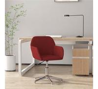 vidaXL Chaise pivotante de bureau Rouge bordeaux Tissu344715 G
