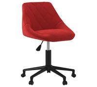 vidaXL Chaise pivotante de bureau Rouge bordeaux Velours