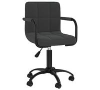 vidaXL Chaise Pivotante de Bureau Siège de Bureau Chaise d'Ordinateur Siège Ergonomique Maison Intérieur Hauteur Réglable Noir Velours