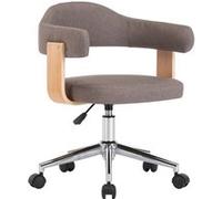 vidaXL Chaise pivotante de bureau 3054841 Taupe bois courbé et tissu