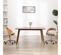 Vidaxl Chaise Pivotante De Bureau Taupe Bois Courbé Et Tissu