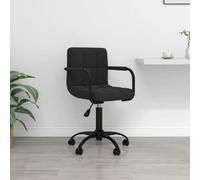 vidaXL Chaise pivotante de bureau Velours Noir