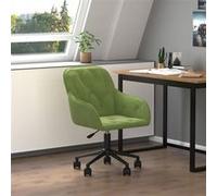 vidaXL Chaise pivotante de bureau Vert clair Velours