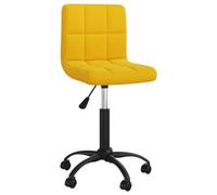 vidaXL Chaise Pivotante de Salle à Manger Chaise à Dîner Siège de Cuisine Chaise de Repas Hauteur Réglable Maison Intérieur Jaune Moutarde Velours