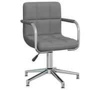 vidaXL Chaise Pivotante de Salle à Manger Chaise à Dîner Siège de Cuisine Chaise de Repas Hauteur Réglable Maison Intérieur Gris Clair Tissu