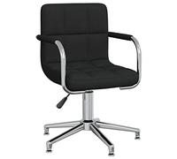 vidaXL Chaise Pivotante de Salle à Manger Chaise à Dîner Siège de Cuisine Chaise de Repas Hauteur Réglable Maison Intérieur Noir Tissu