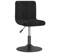 vidaXL Chaise Pivotante de Salle à Manger Chaise à Dîner Siège de Cuisine Chaise de Repas Hauteur Réglable Maison Intérieur Noir Velours
