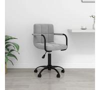 vidaXL Chaise pivotante Gris clair Velours