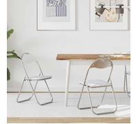 vidaXL Chaise pliante 2 pcs Blanc et Gris 48 x 43,5 x 81 cm 42029044